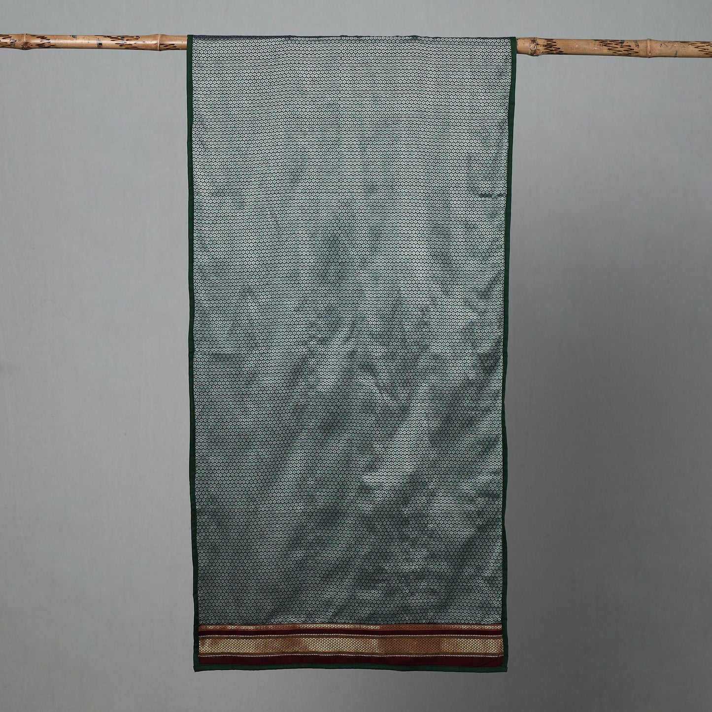 Grey - cotton khun weave stole 01 - handcrafted