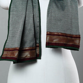 Grey - cotton khun weave stole 01 - handcrafted