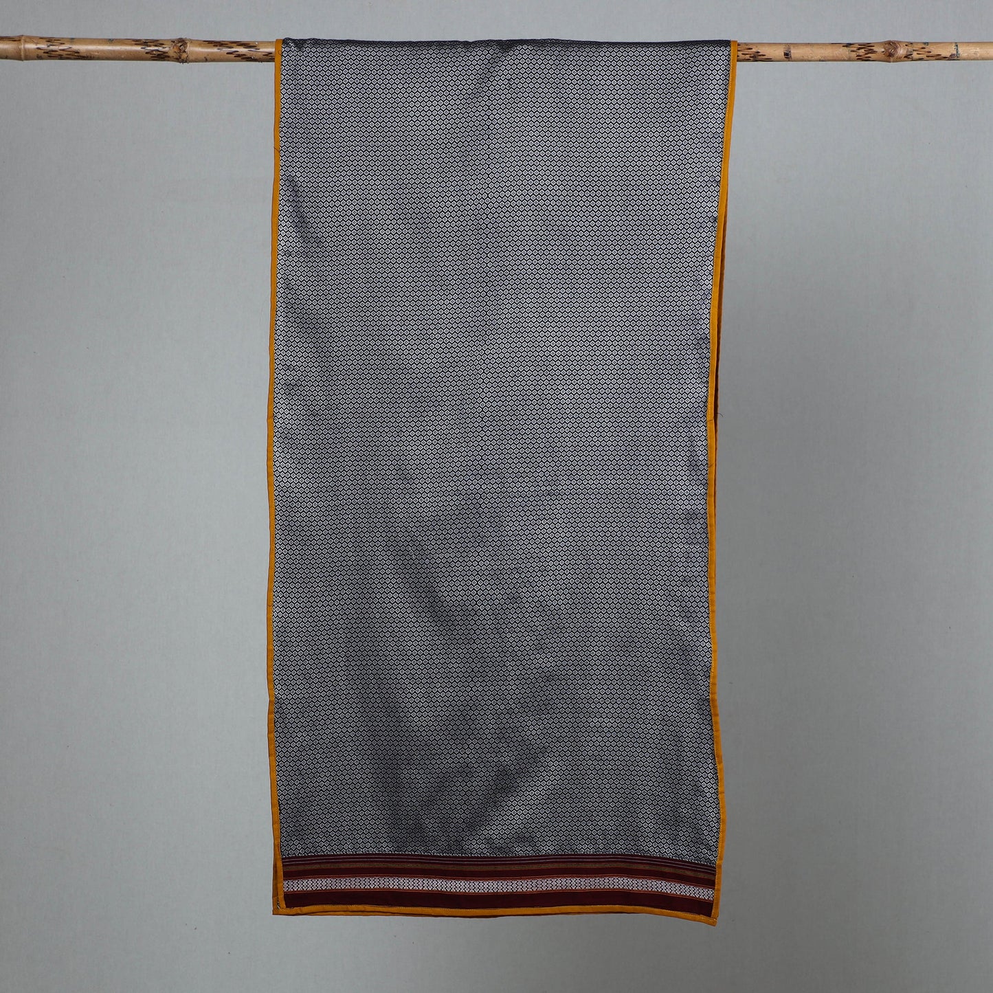 Grey - cotton khun weave stole 09 - handcrafted