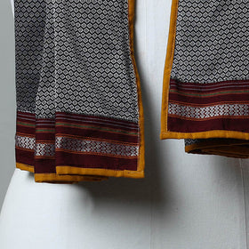 Grey - cotton khun weave stole 09 - handcrafted