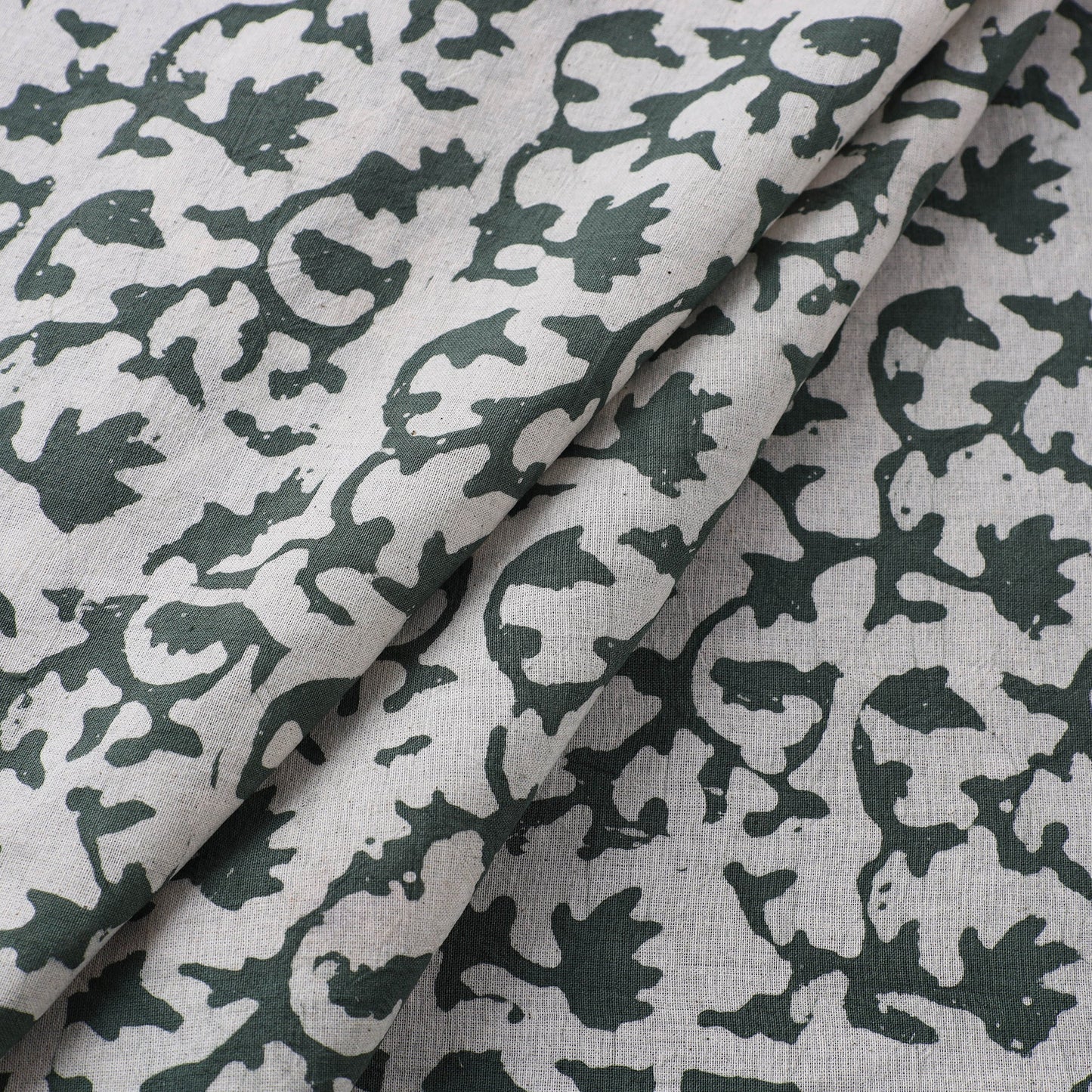 Grey - cotton kutch batik fabric 36 - handcrafted