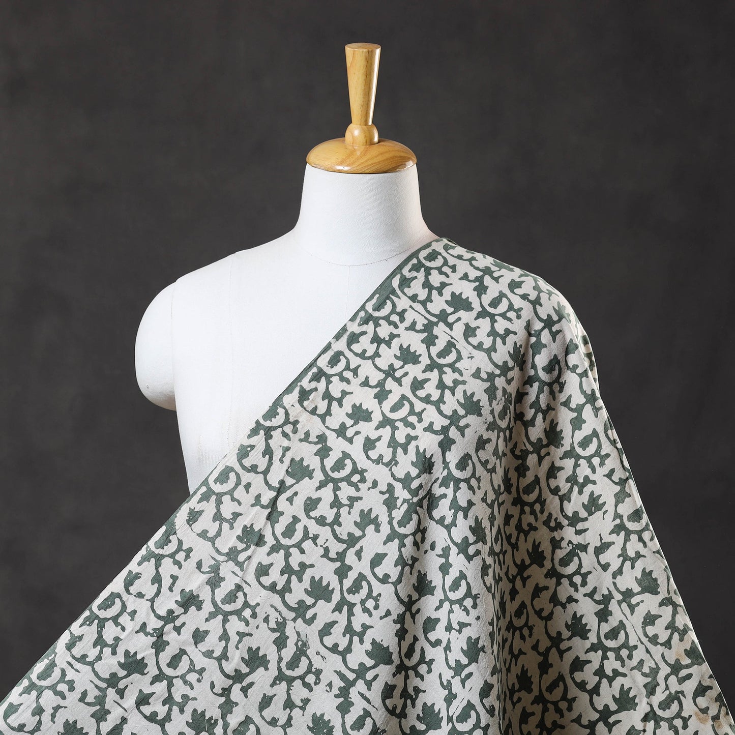 Grey - cotton kutch batik fabric 36 - handcrafted