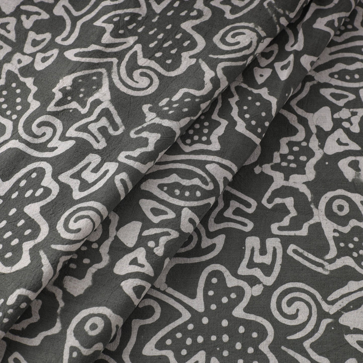  Grey Cotton Kutch Batik Print Fabric