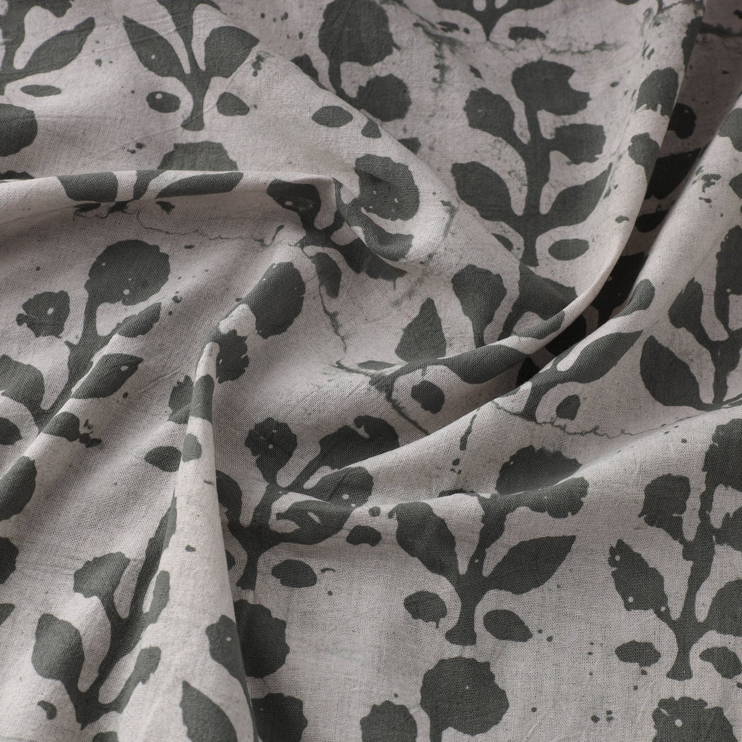  Grey Cotton Kutch Batik Print Fabric