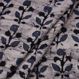 Grey Cotton Kutch Hand Batik Print Fabric