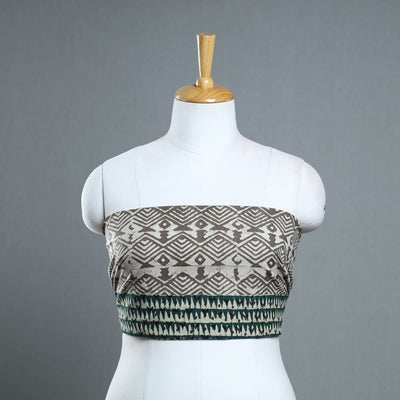 Grey - cotton pipad blouse piece 121 - handcrafted