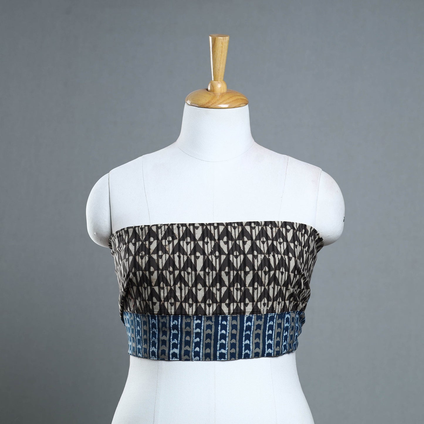 Grey - cotton pipad blouse piece 123 - handcrafted