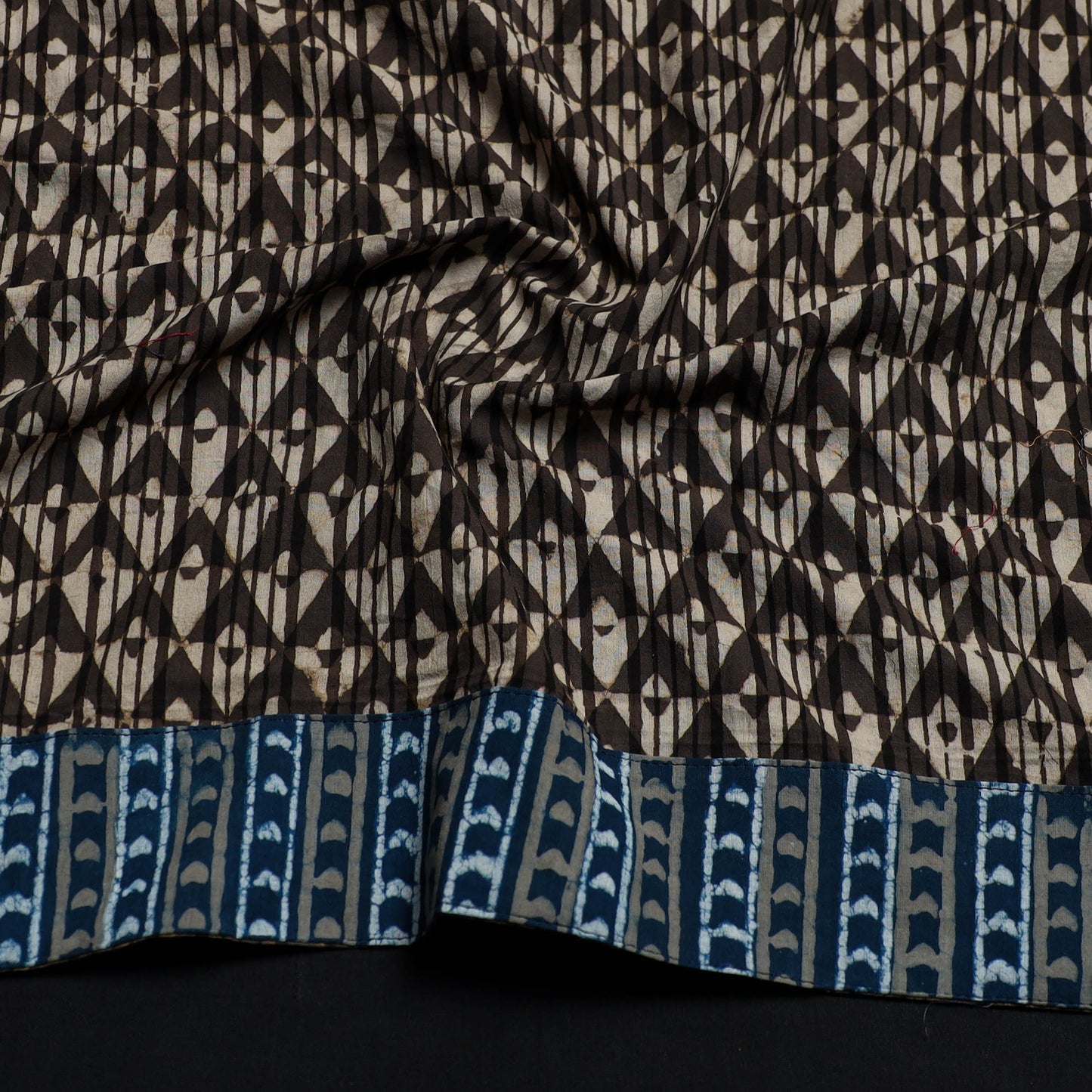 Grey - cotton pipad blouse piece 123 - handcrafted