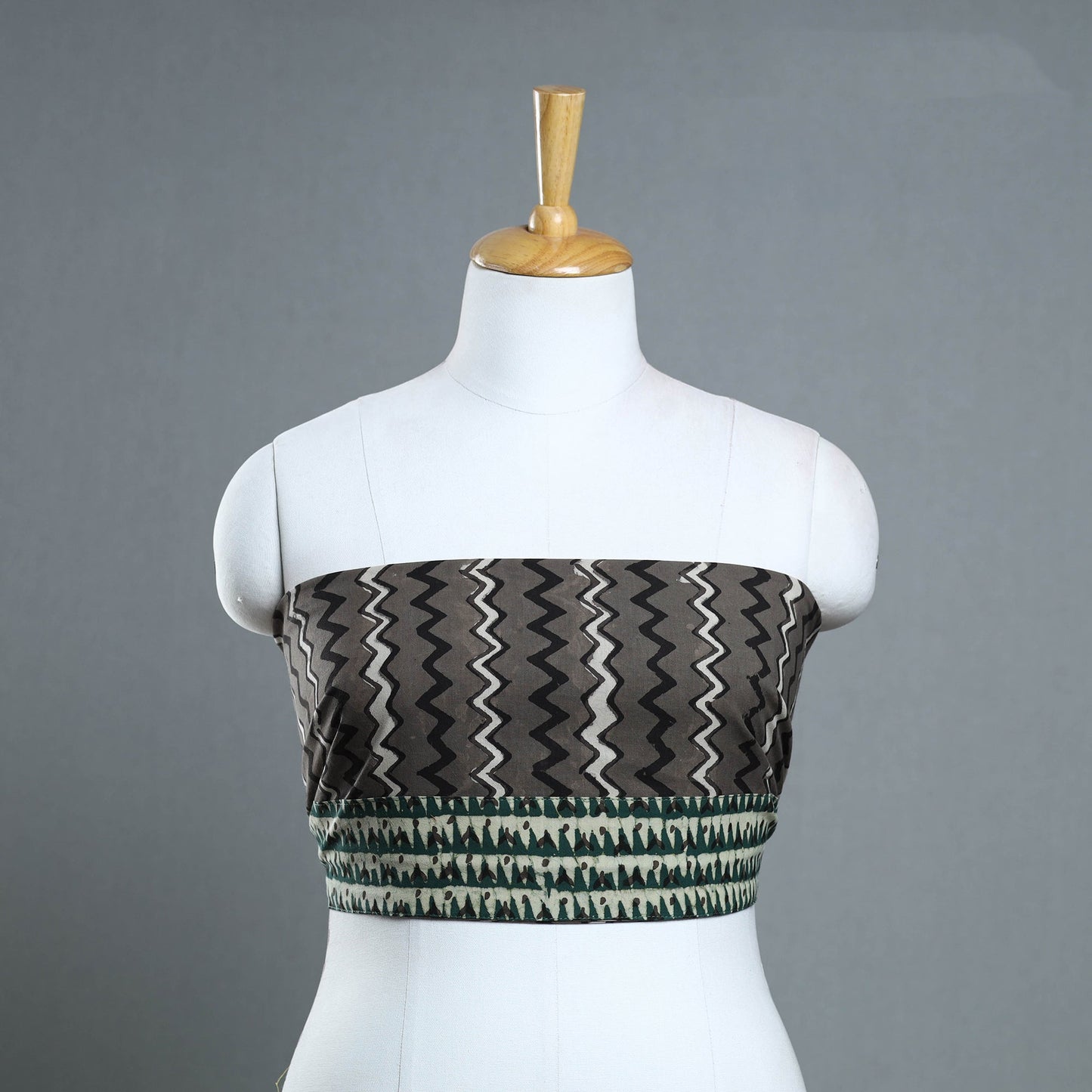 Grey - cotton pipad blouse piece 136 - handcrafted