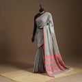 Grey - cotton plain saree with thread border 20