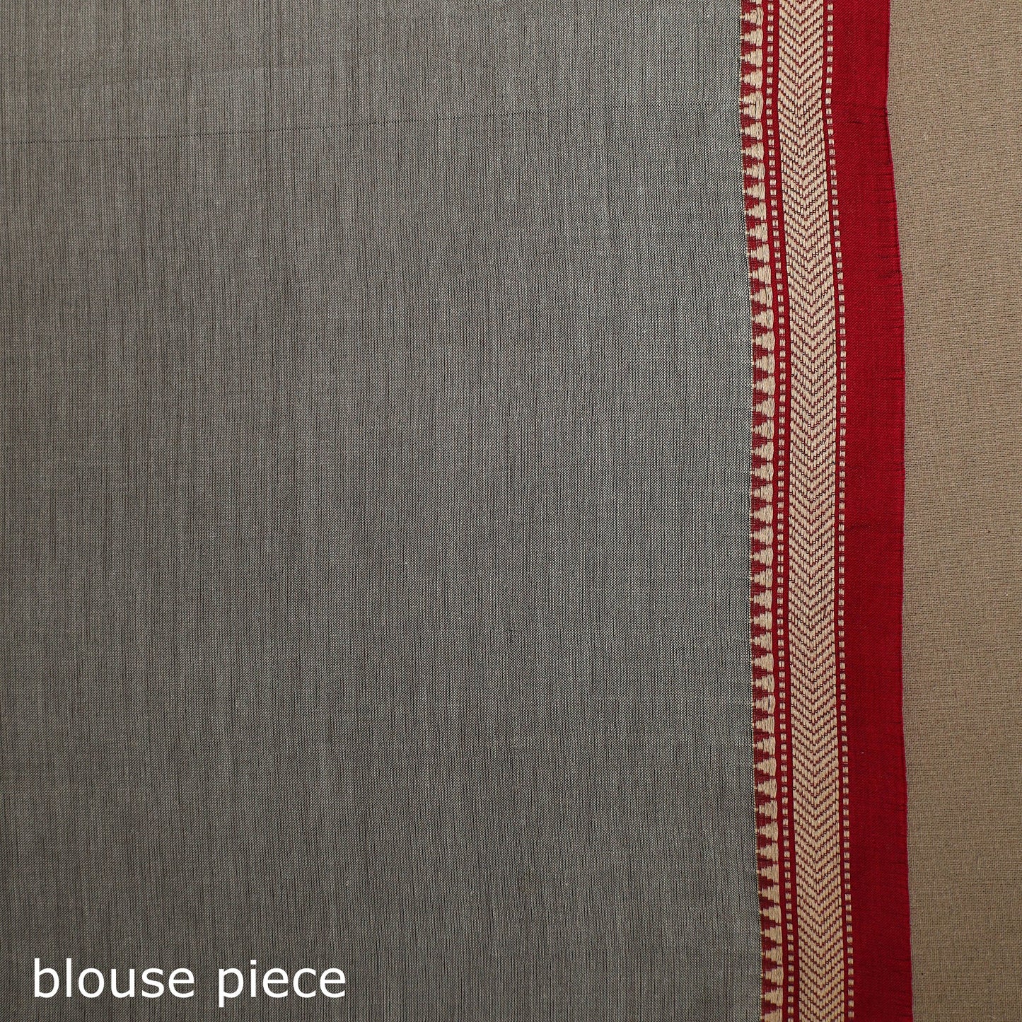 Grey - cotton plain saree with thread border 20