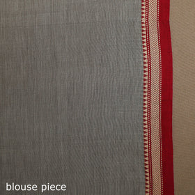 Grey - cotton plain saree with thread border 20