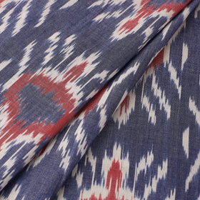 Grey Handloom Cotton Pochampally Central Asian Ikat Fabric