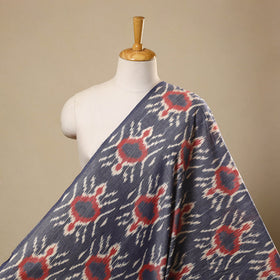 Grey Handloom Cotton Pochampally Central Asian Ikat Fabric