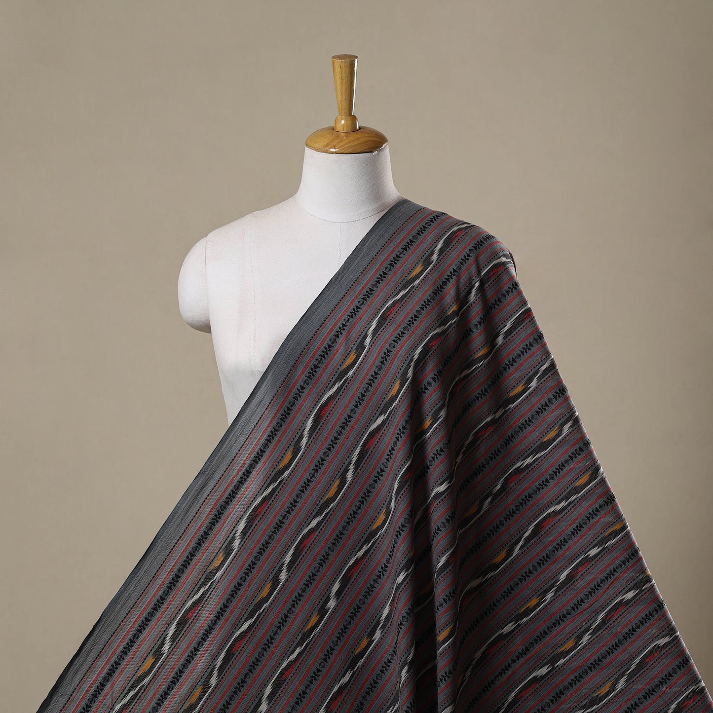 Cotton pochampally dabi ikat fabric 04 - handcrafted