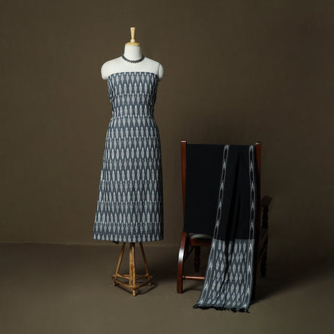 Handloom cotton pochampally ikat 3pc unstitched dress