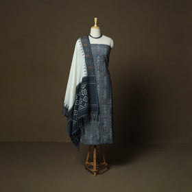 Handloom cotton pochampally ikat 3pc unstitched dress