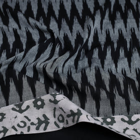 Grey - cotton pochampally ikat blouse piece 08 - handcrafted