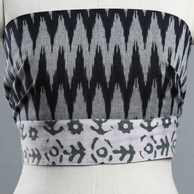 Grey - cotton pochampally ikat blouse piece 08 - handcrafted