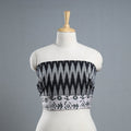 Grey - cotton pochampally ikat blouse piece 08 - handcrafted