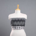 Grey - cotton pochampally ikat blouse piece 10 - handcrafted