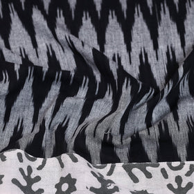 Grey - cotton pochampally ikat blouse piece 10 - handcrafted