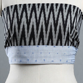 Grey - cotton pochampally ikat blouse piece 28 - handcrafted