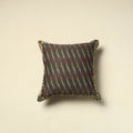 Grey Cotton Pochampally Ikat Cushion Cover