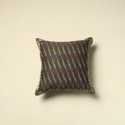 Grey Cotton Pochampally Ikat Cushion Cover