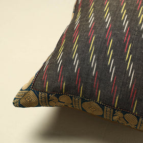 Grey Cotton Pochampally Ikat Cushion Cover