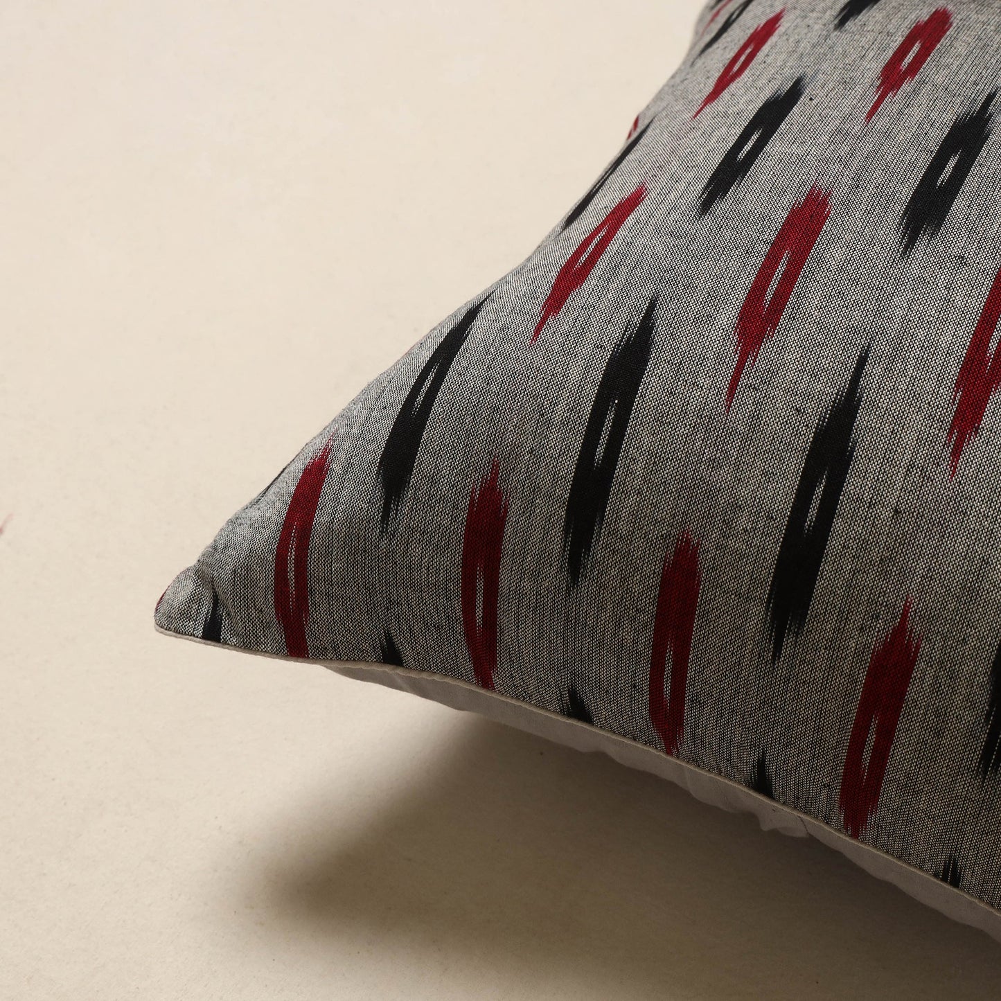 Grey - cotton pochampally ikat cushion cover 16