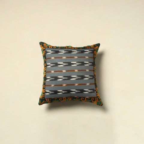 Grey - cotton pochampally ikat cushion cover 20