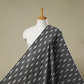 Grey - cotton pochampally ikat fabric 01 - handcrafted