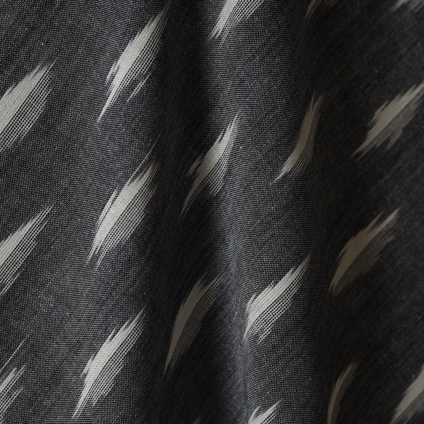 Grey - cotton pochampally ikat fabric 01 - handcrafted