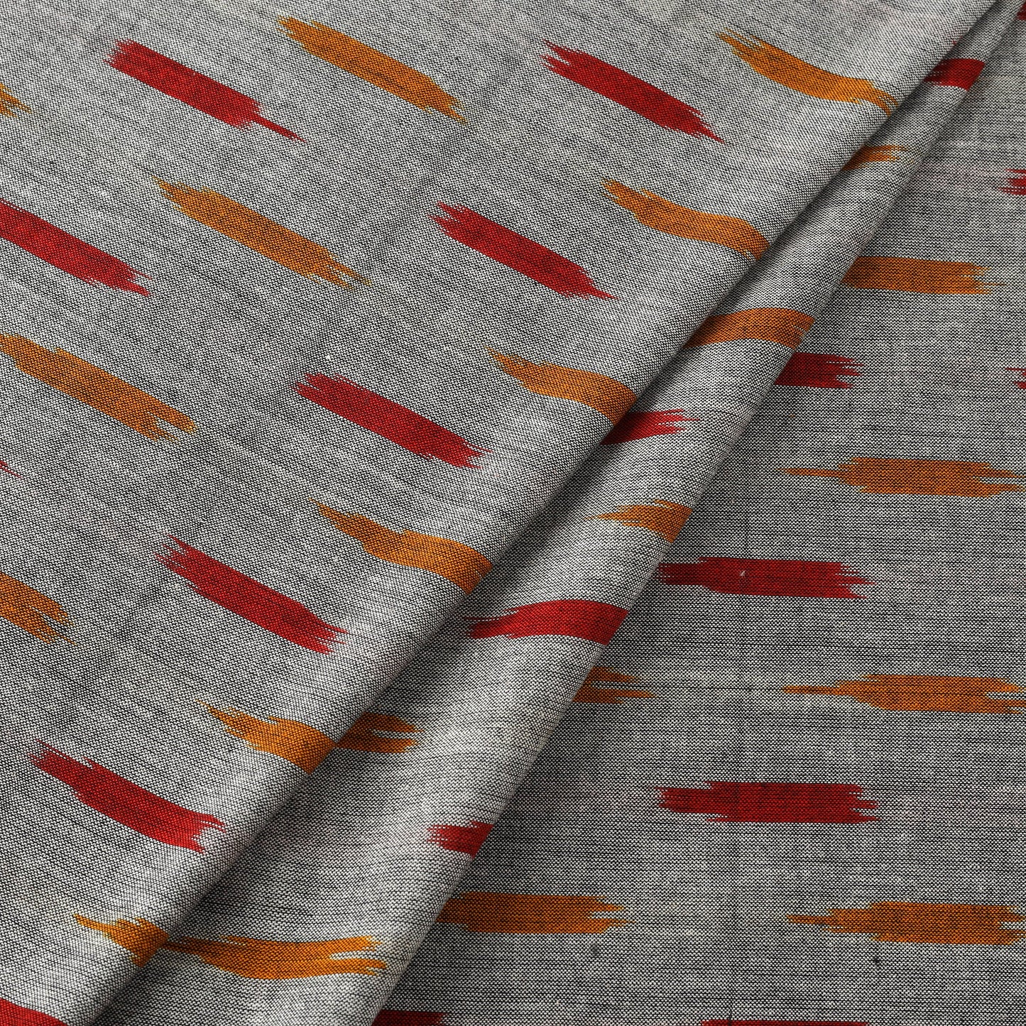 Grey Cotton Pochampally Ikat Fabric