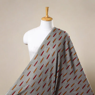 Grey Cotton Pochampally Ikat Fabric