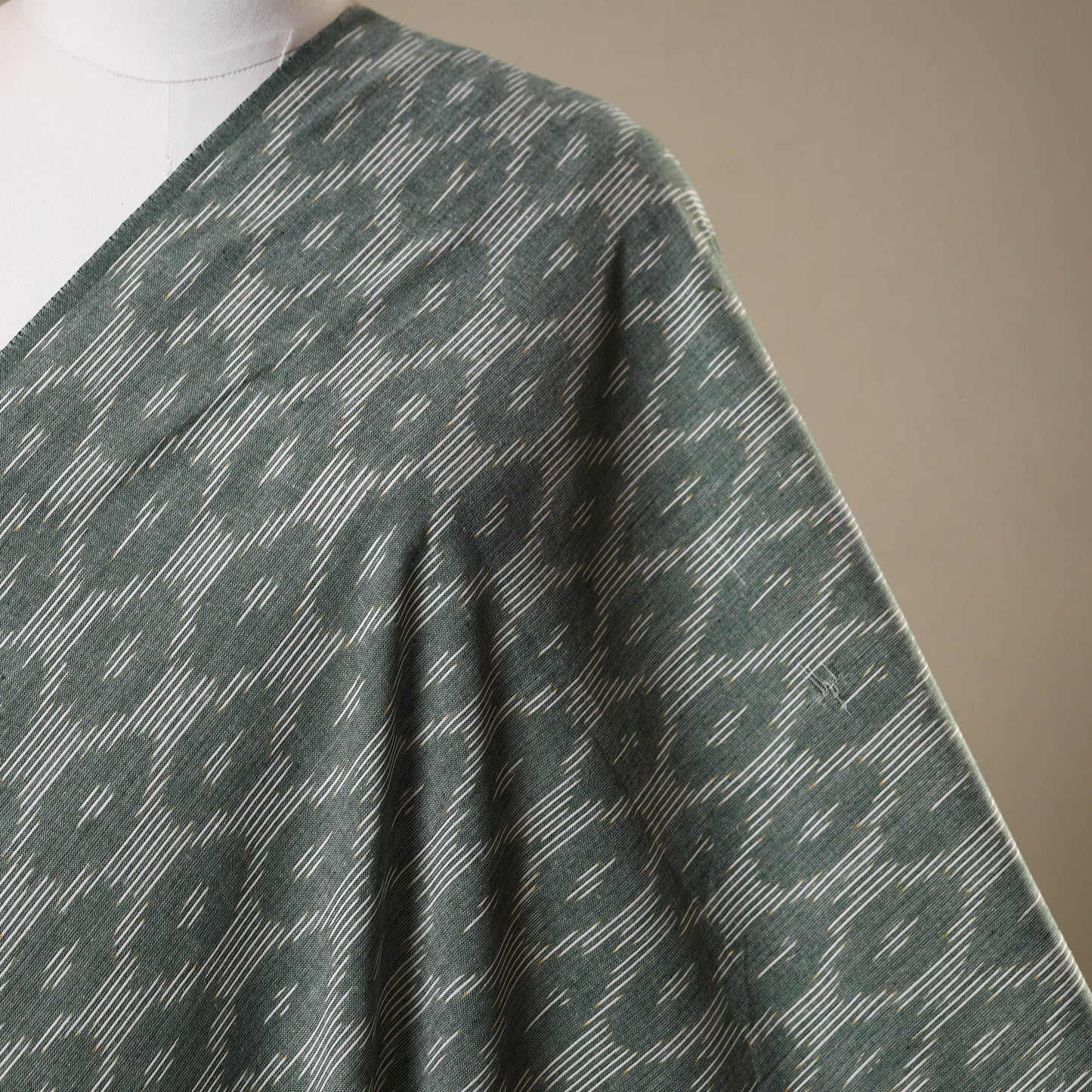 Grey - cotton pochampally ikat fabric 14 - handcrafted