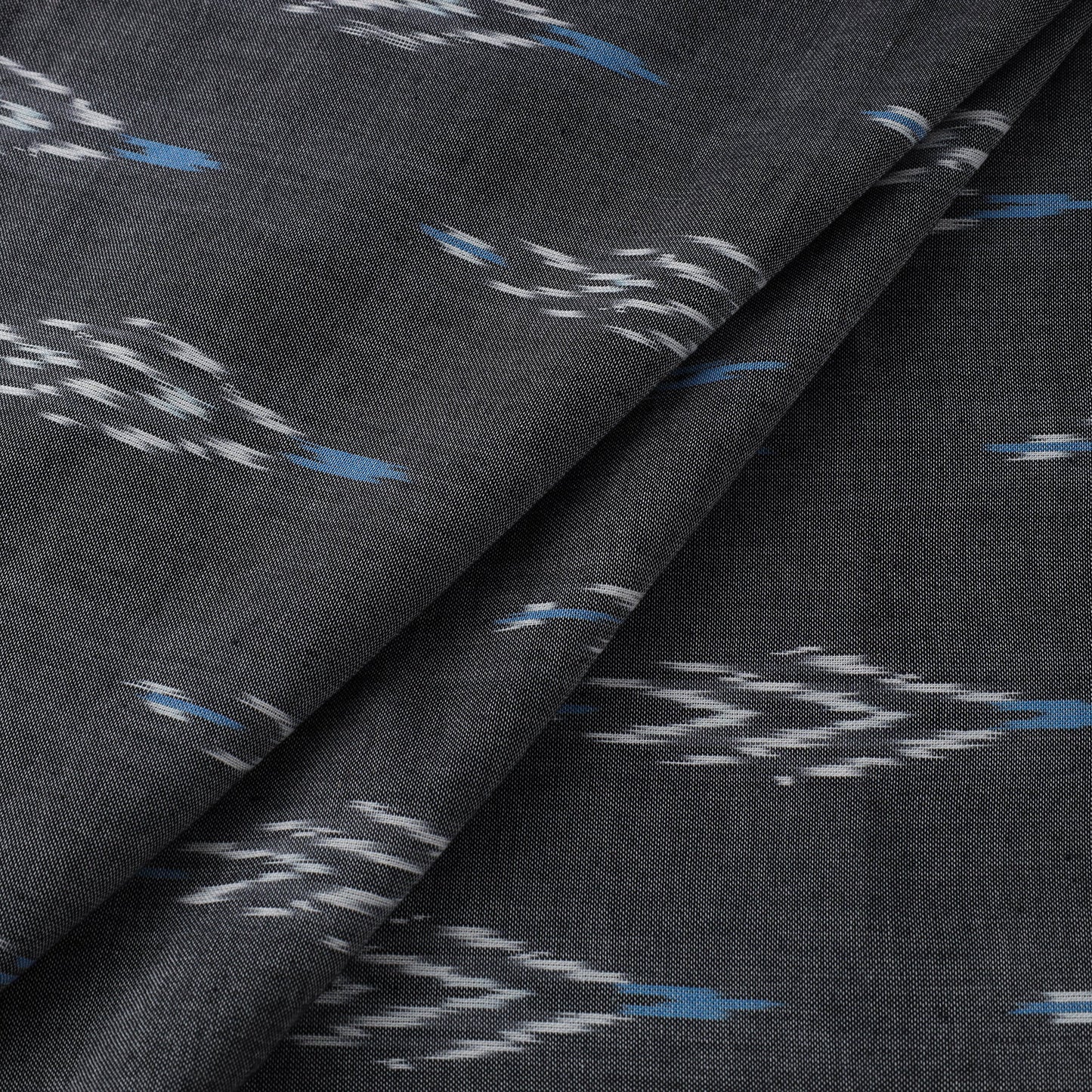 Grey Cotton Pochampally Ikat Fabric