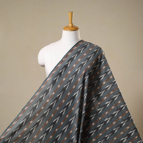 Grey - cotton pochampally ikat fabric 18 - handcrafted