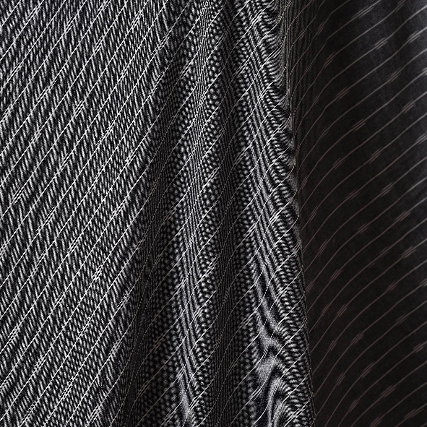 Grey - cotton pochampally ikat fabric 21 - handcrafted