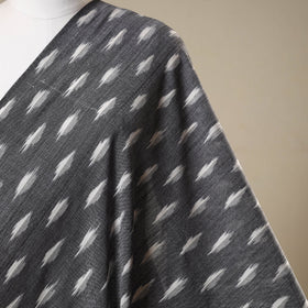 Grey - cotton pochampally ikat fabric 25 - handcrafted