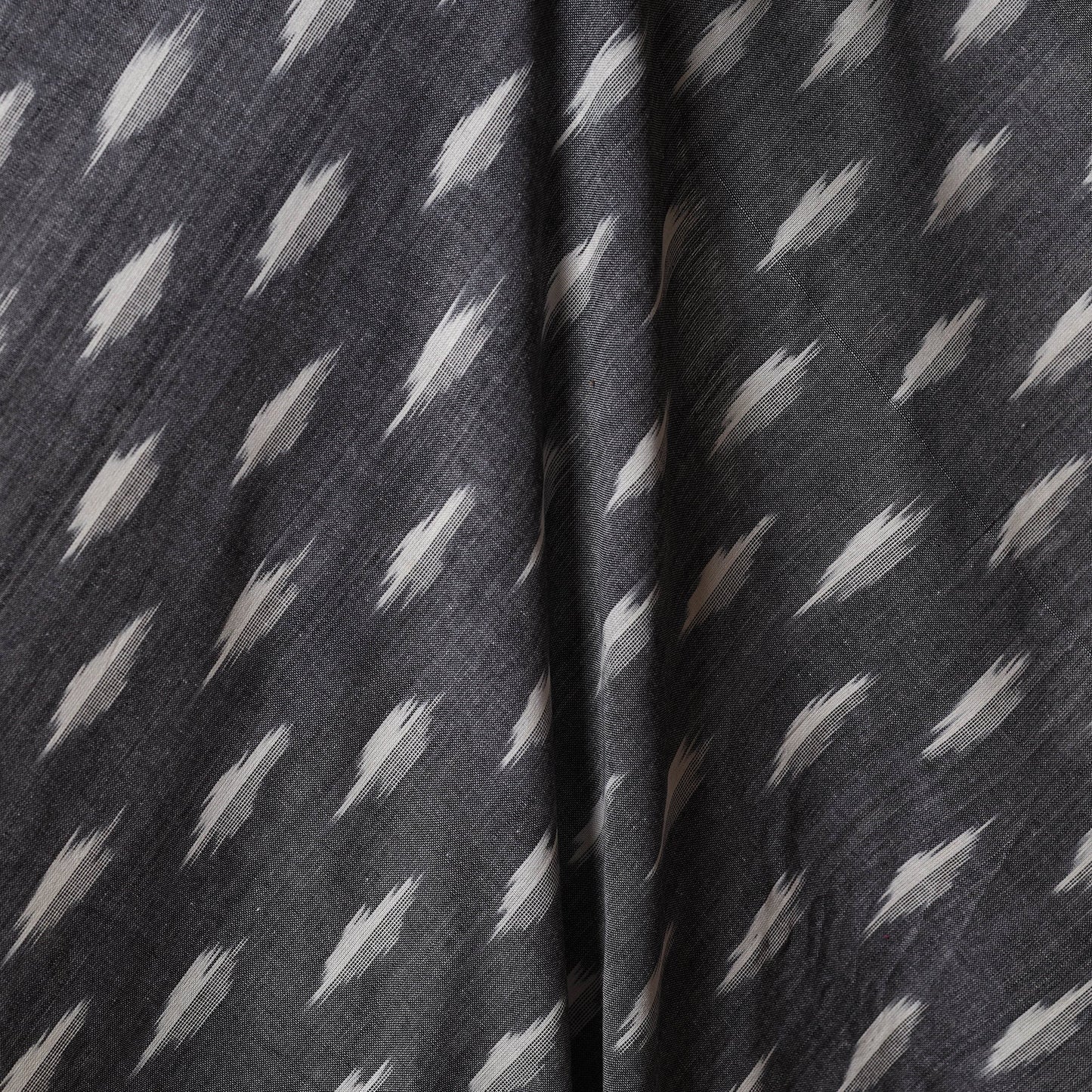 Grey - cotton pochampally ikat fabric 25 - handcrafted