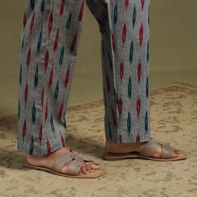 Grey Cotton Pochampally Ikat Night Suit Set