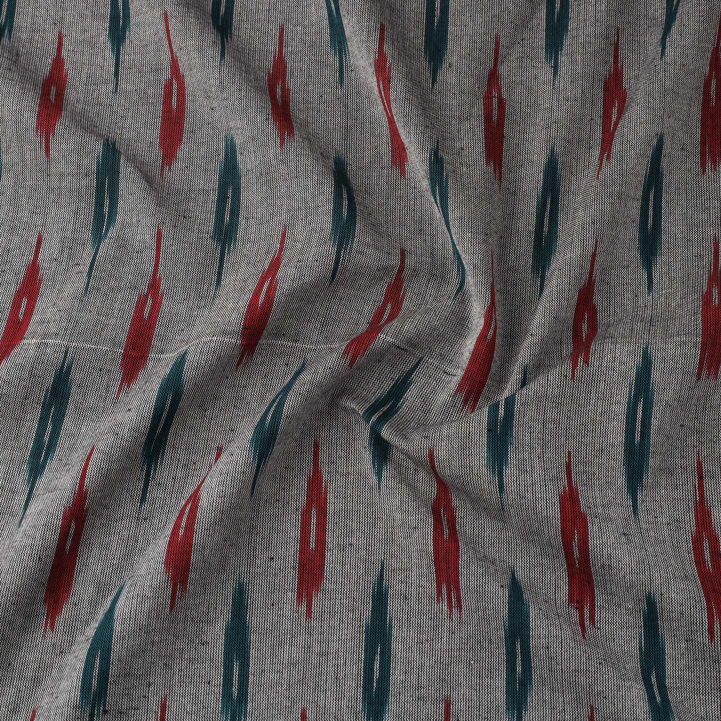 Grey Handloom Cotton Pochampally Weave Ikat Fabric