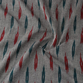 Grey Handloom Cotton Pochampally Weave Ikat Fabric