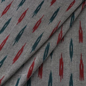 Grey Handloom Cotton Pochampally Weave Ikat Fabric