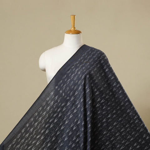 Grey - cotton sambalpuri ikat fabric 27 - handcrafted