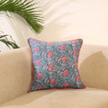 Grey - cotton sanganeri cushion cover 24 - handcrafted