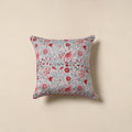 Grey - cotton sanganeri cushion cover 40 - handcrafted