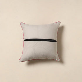 Grey - cotton sanganeri cushion cover 40 - handcrafted